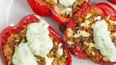 Greek Stuffed Peppers with Tzatziki Sauce