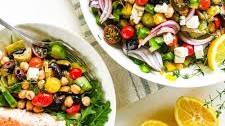 Greek Tomato Salad with Salmon