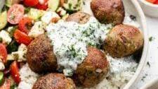 Greek Turkey Meatballs with Tzatziki