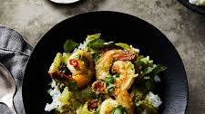 Green Curry with Shrimp and Baby Bok Choy