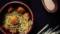 Green Tea Sesame Soba Noodles with Stir Fried Tofu
