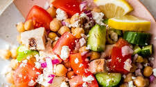 Grilled Chicken Feta Chickpea Salad