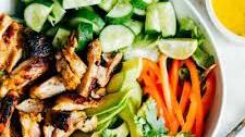 Grilled Chicken Mango Salad with Mango Cilantro Dressing