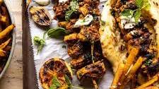 Grilled Chicken Shawarma with Golden Butter Fries and Garlic Sauce
