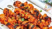 Grilled Harissa-Honey Chicken Skewers