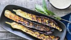Grilled Japanese Eggplant with Tahini Sauce