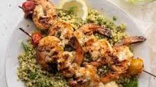 Grilled Lemon Shrimp with Pesto Couscous