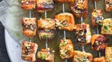 Grilled Lime Butter Salmon Skewers