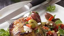 Grilled Mediterranean Chicken Thighs with Olives and Tomatoes