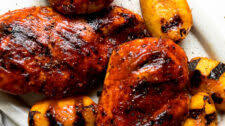 Grilled Peach BBQ Chicken with Homemade Peach BBQ Sauce