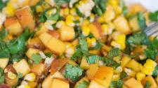 Grilled Peach Salsa with Cilantro, Mint and Ginger