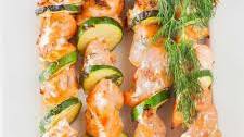 Grilled Salmon Kabobs with Lemon Dill Marinade