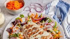 Grilled Salmon Salad with Yogurt Dill Dressing