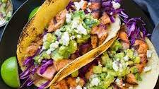 Grilled Salmon Tacos with Avocado Salsa