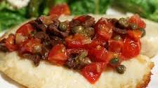 Grilled Tilapia with Tomato-Olive Tapenade