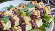 Grilled Vegan Coconut Curry Tofu Skewers