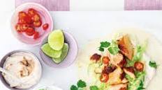 Grilled salmon tacos with chipotle lime yogurt