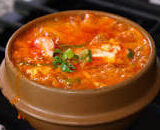 Haemul sundubu-jjigae (Spicy soft tofu stew with seafood)