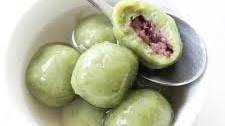 Healthy Matcha Tang Yuan with Sweet Red Bean Filling