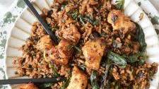 Healthy Spicy Thai Basil Fried Rice with Tofu