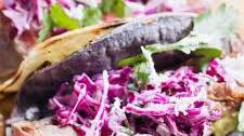 Healthy Steak Tacos with Lime Cilantro Slaw