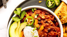 Hearty Vegetarian Bean Chili with Tomato Soup
