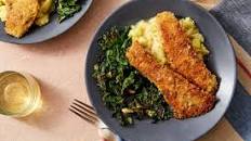 Herb-Crusted Rockfish & Butter Pan Sauce with Garlic-Sautéed Kale & Mashed Potatoes