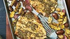 Herbes De Provence-Crusted Branzino and Fingerlings