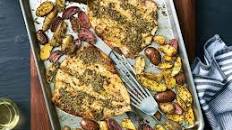 Herbes de Provence-Crusted Branzino and Fingerlings