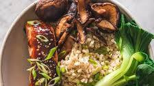 Hoisin Glazed Salmon Cauliflower Rice Bowls