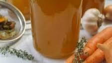 Homemade Chicken Stock from Bones and Vegetable Scraps