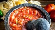 Homemade Salsa Using A Molcajete