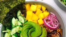 Homemade Teriyaki Tofu (Poke Bowl with Mango and Avocado)