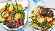 Honey-Dijon Glazed Steak with Roasted Green Beans & Potatoes