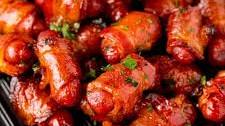 Honey Glazed Bacon Wrapped Smokies