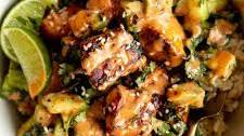 Honey Glazed Salmon Rice Bowls