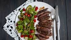Honey and Mustard Glazed Rump Steak with Fresh Salad