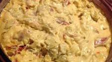 Hot Roasted Red Pepper and Artichoke Dip