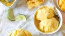 Insanely Delicious Mango Frozen Greek Yogurt