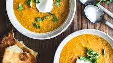 Instant Pot Red Lentil Soup with Yogurt and Mint