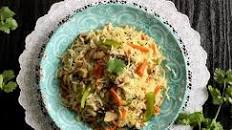 Jeera Fried Vegetable Rice with Tomato Onion Raita
