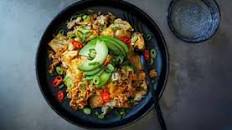 Kimchi-fried rice with crab & avocado