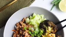 Korean Inspired Ground Turkey Rice Bowl