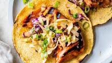 Korean-Inspired Salmon Tacos with Spicy Slaw