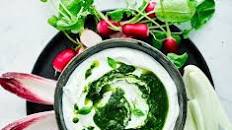 Leafy salsa verde with yogurt