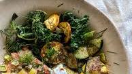 Lemon Buttered Salmon With Zucchini & Garlicky Kale