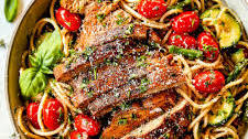 Lemon Chicken Pasta with Roasted Vegetables