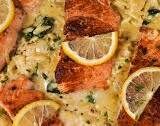 Lemon Creamy Salmon Orzo