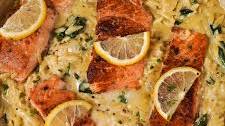 Lemon Creamy Salmon Orzo