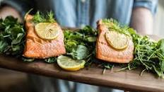 Lemon Dill Salmon + Mache & Arugula Salad Recipe